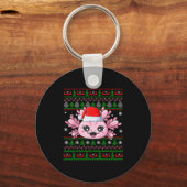 Porte-clés Axolotl Christmas Ugly Sweater Santa Axolotl Head (Recto)