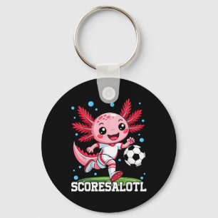 Porte-clés Axolotl de football mignon Scoresalotl Xolotl drôl