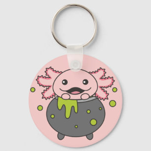 Porte-clés Axolotl Happy Halloween Cauldron Bat Porte - clé