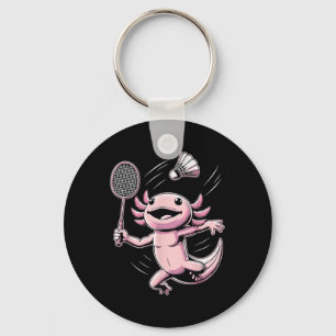Porte-clés Axolotl jouant au badminton joueur navette sport 