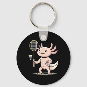 Porte-clés Axolotl Jouant au Joueur de Badminton Navette Spor