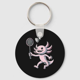Porte-clés Axolotl jouant au joueur de badminton navette spor