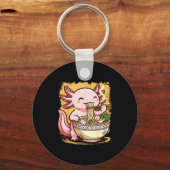 Porte-clés Axolotl mangeant des nouilles Ramen  (Recto)