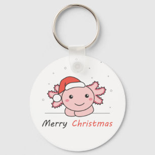 Porte-clés Axolotl Noël Neige Animaux d'hiver Axolotls