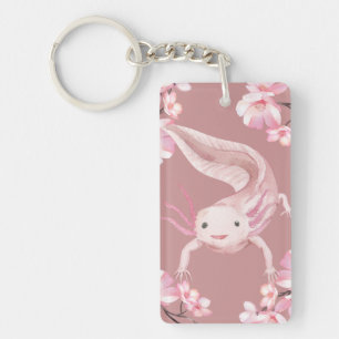 Porte-clés Axolotl Rose et Fleur de Cerisier Migno