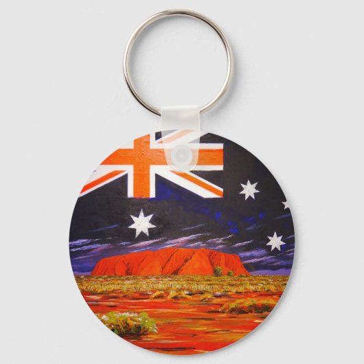 Porte-clés Ayers rock et drapeau australien (Recto)