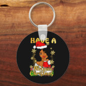 Porte-clés Ayez Un Melanin Christmas African American Queen B (Recto)
