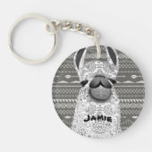 Porte-clés Aztec Abstrait géométrique Mama Llama (Devant)