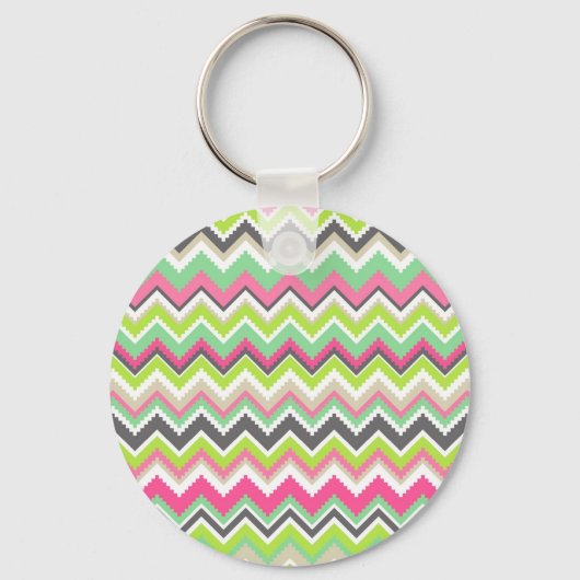 Porte-clés Aztec Andes Tribal Mountains Chevron Zig Zags (Recto)