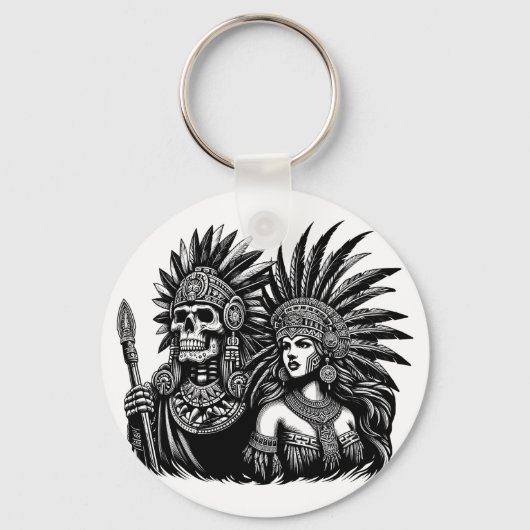 Porte-clés Aztec Skeleton Warrior avec Princess (Recto)