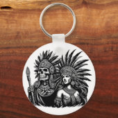 Porte-clés Aztec Skeleton Warrior avec Princess (Recto)