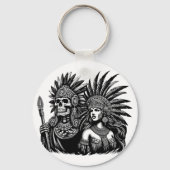 Porte-clés Aztec Skeleton Warrior avec Princess (Verso)