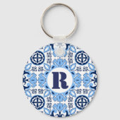 Porte-clés Azulejos bleus époustouflants💙 personnalisables (Recto)