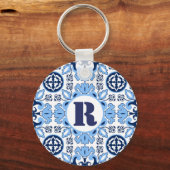 Porte-clés Azulejos bleus époustouflants💙 personnalisables (Recto)