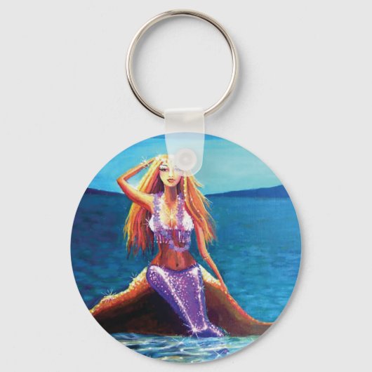Porte-clés Azure Ocean - Porte - clé d'art de Sirène (Recto)