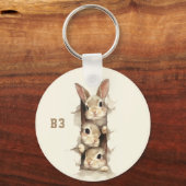 Porte-clés B3 Three Bunnies 3D Illusion (Recto)