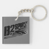 Porte-clés B-2 Carré d'esprit (double face) Porte - clé (Dos)