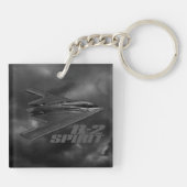 Porte-clés B-2 Spirit Carré à double face Porte - clé acryliq (Dos)