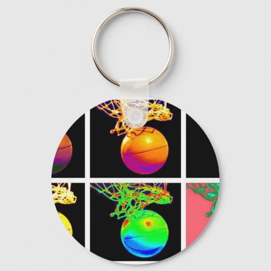 Porte-clés B-Ball Basketball Hoops Pop Art (Recto)