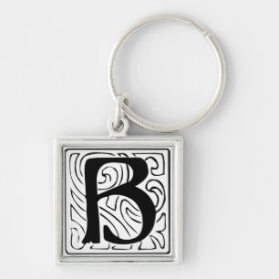 Porte-clés B Monogramm schwarz weiß Schlüsselanhänger