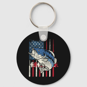 Porte-clés B Poissons US Drapeau Américain Pêcheur Patriotiqu