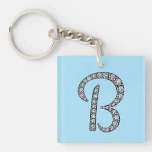 Porte-clés B porte - clé bling monogramme