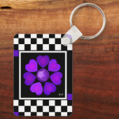 Porte-clés B&W Purple Hearts Beating (Verso)