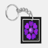 Porte-clés B&W Purple Hearts Beating (Devant gauche)