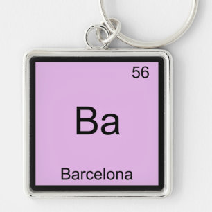 Porte-clés Ba - Barcelone T-shirt symbole d'élément de chimie