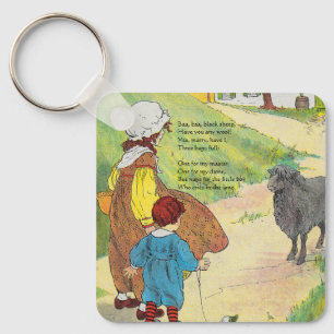 Porte-clés Baa, Baa, Mouton Noir, Mère Goose Nurserme Rhyme