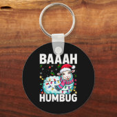 Porte-clés Baaah Humbug Sheep Xmas Lights Funny Anti Christma (Recto)
