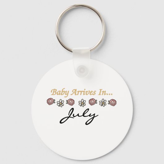 Porte-clés Baby Arrives en juillet (Recto)