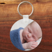 Porte-clés Baby Boy Photo Elegant Blue Faire-part de naissanc (Verso)