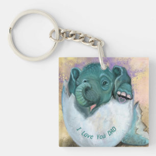 Porte-clés Baby Elephant Papa Porte - clé cadeau - Je t'aime