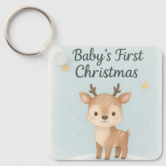 Porte-clés Baby first christmas reindeer cute tiny festive  (Recto)