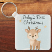 Porte-clés Baby first christmas reindeer cute tiny festive  (Recto)