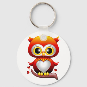 Porte-clés Baby Owl Love Heart Porte - clé de dessin