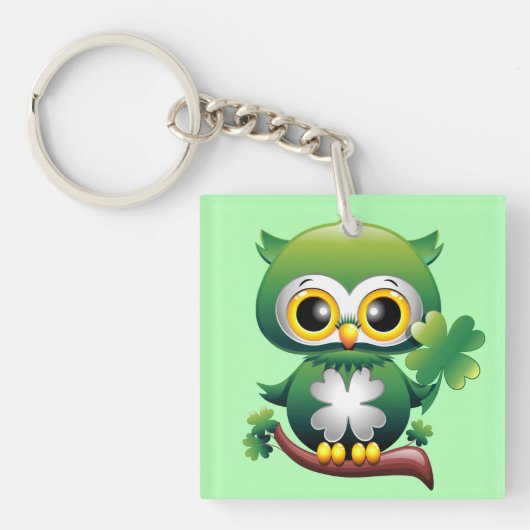 Porte-clés Baby Owl St Patrick Paddy Cartoon (Devant)
