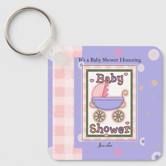 Porte-clés Baby shower fille (Recto)