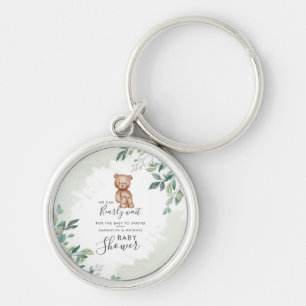 Porte-clés Baby Shower pour couples aux feuilles d'eucalyptus