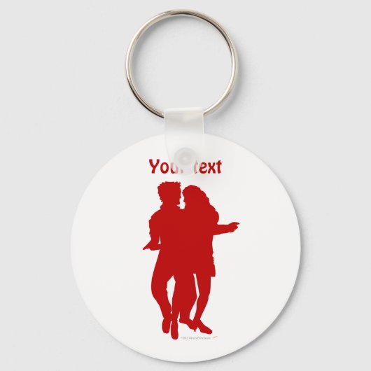 Porte-clés Bachata Latin Dancers Silhouette Custom (Recto)