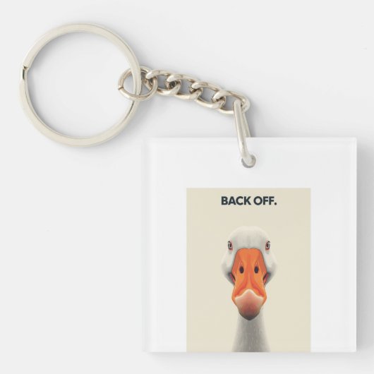 Porte-clés Back Off Goose – Funny Confrontational Animal Desi (Devant)