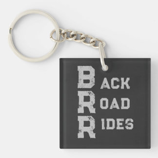 Porte-clés "Back Road Rides" Logo Gris Lettres