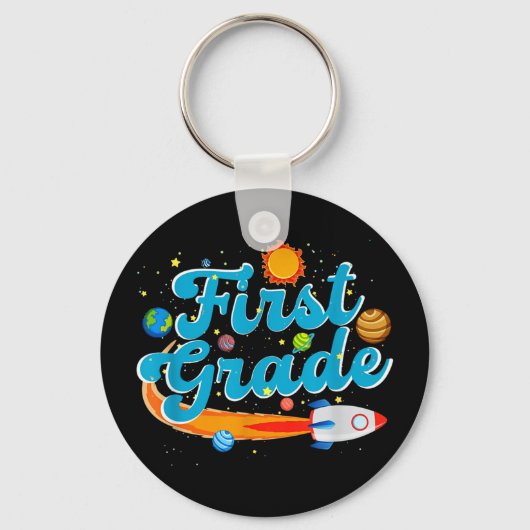 Porte-clés Back to school outer space teacher first grade (Recto)