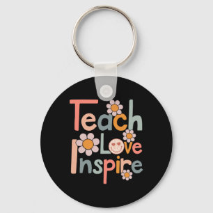 Porte-clés Back to School Teach Love Inspire Retro Teachers