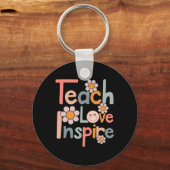 Porte-clés Back to School Teach Love Inspire Retro Teachers (Verso)