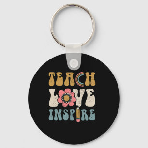 Porte-clés Back to School Teach Love Inspire Retro Teachers