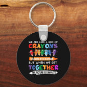 Porte-clés Back to School Teacher We Are Like A Box Of Crayon (Verso)