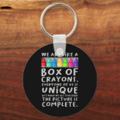 Porte-clés Back to School Teacher We Are Like A Box Of Crayon (Verso)