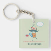 Porte-clés Bactériologiste drôle scientifique avec grande mou (Devant)
